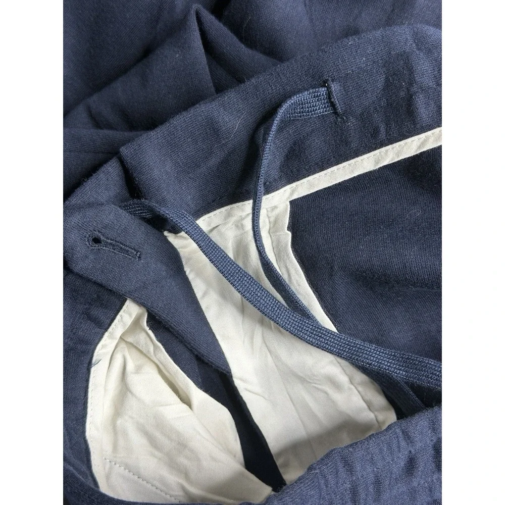 Polo Ralph Lauren Pleated Double Knit Trousers Mens 38x34 Blue Drawstring Pants